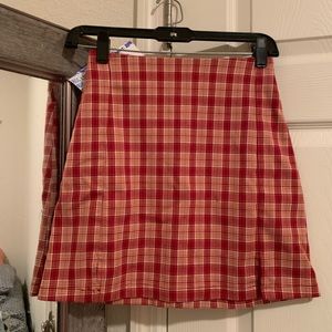 Plaid fitted skirt
